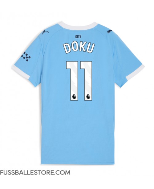 Günstige Manchester City Jeremy Doku #11 Heimtrikot Damen 2025-26 Kurzarm Günstige Manchester City Jeremy Doku #11 Heimtrikot Damen 2025-26 Kurzarm
